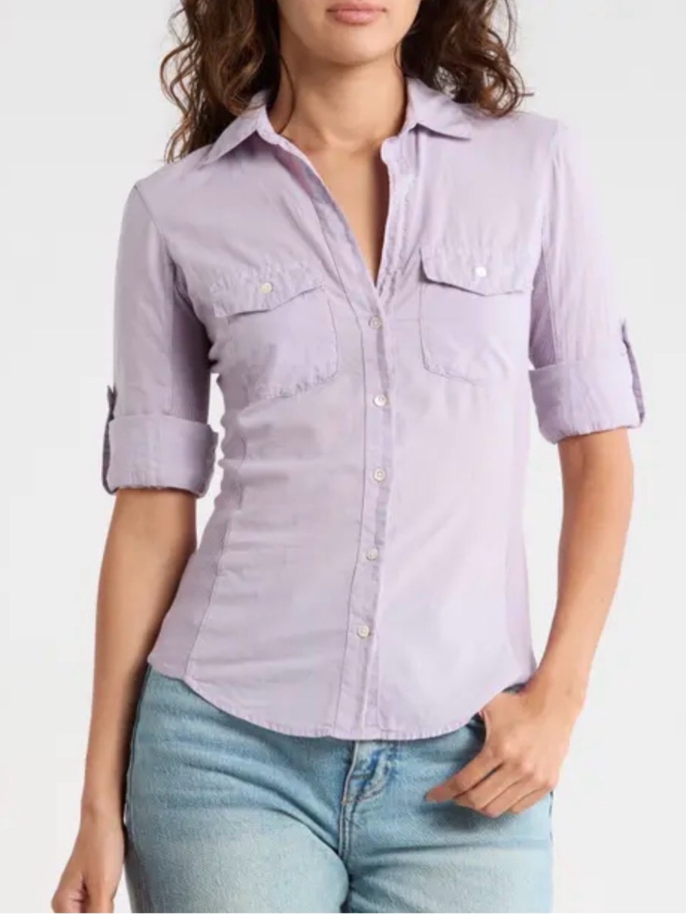 James Perse Lilac Button-Front Women's Shirt